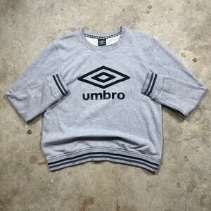 Grey Umbro Football Soccer Crewneck Sweatshirt Size L